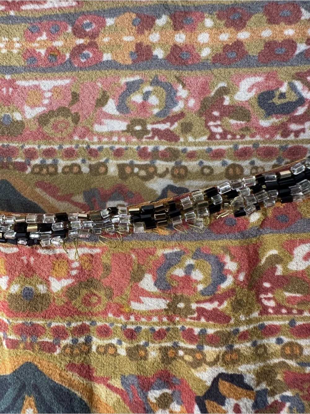 Calypso St. Barth Beaded Silk Tunic Women’s Large - Picture 4 of 9
